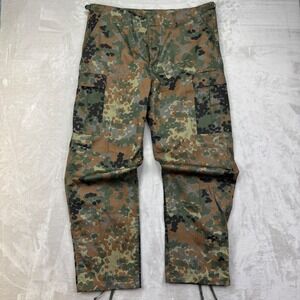 Mil-Tec Cargo Pants Mens XL Flecktarn Button fly Camo Military Style Utility